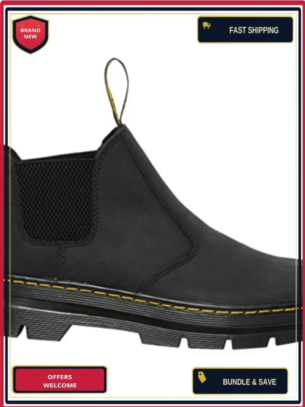 Men's Chelsea Boots Leather Ankle Boots Pull-On Block Heel